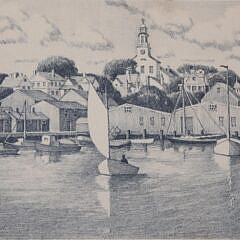 Ruth Havilland Sutton Black and White Lithograph Titled “South Tower”