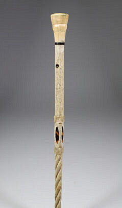 Whaler Made Octagonal Crown Walking Stick, mid 19th Century