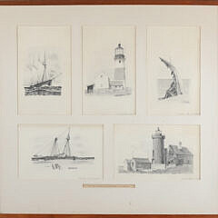 C.E. Cartwright Nantucket Pencil Drawings, circa 1885