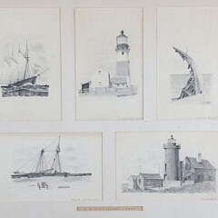 C.E. Cartwright Nantucket Pencil Drawings, circa 1885
