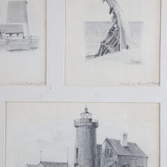 C.E. Cartwright Nantucket Pencil Drawings, circa 1885