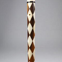 Whaler Made Harlequin Walking Stick, mid 19th Century