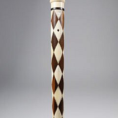 Whaler Made Harlequin Walking Stick, mid 19th Century