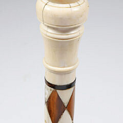 Whaler Made Harlequin Walking Stick, mid 19th Century
