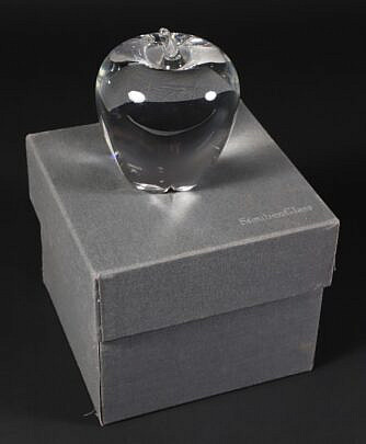 Signed Steuben Crystal Apple With Original Box