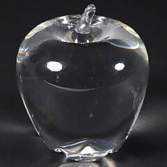 Signed Steuben Crystal Apple with Original Box