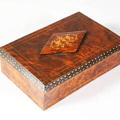 Bevelwood Inlaid Box With Sliding Lock Top Mechanism