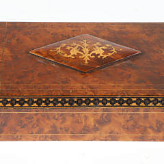 Burlwood Inlaid Box with Sliding Lock Top Mechanism