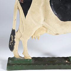 Vintage Cast Iron Painted Cow Doorstop