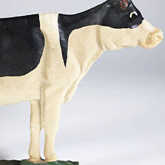 Vintage Cast Iron Painted Cow Doorstop