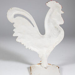 Vintage Cast Iron Painted Rooster Doorstop
