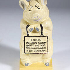 Cast Iron Painted "Thrifty Pig" Still Bank