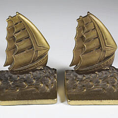 Brass Clipper Ship Book Ends