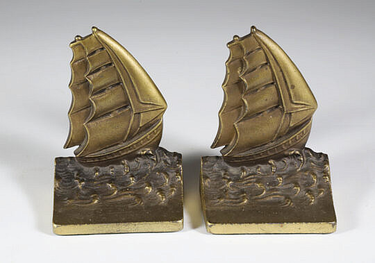 Brass Clipper Ship Book Ends