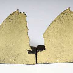 Brass Clipper Ship Bookends