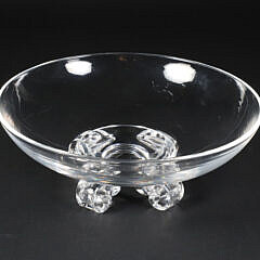Signed Steuben Clear Glass Footed Bowl