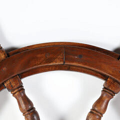 Mahogany and Brass Decorative Ships Wheel