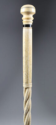 Whaler Made Mushroom Grip Walking Stick, mid 19th Century