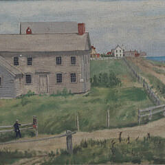 Oil on Artist Board “Nantucket Homestead Portrait”, 19th Century