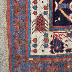 Vintage Caucasian Hand Knotted Wool Oriental Carpet Runner