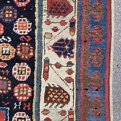 Vintage Caucasian Hand Knotted Wool Oriental Carpet Runner