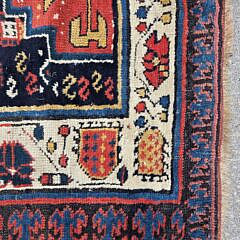 Vintage Caucasian Hand Knotted Wool Oriental Carpet Runner
