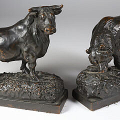 28-5326 Paul Herzel Bear Bull Bookends A_IMG_0428