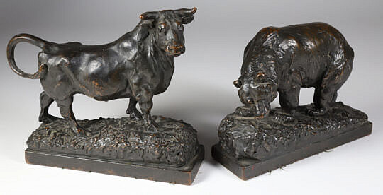 28-5326 Paul Herzel Bear Bull Bookends A_IMG_0428