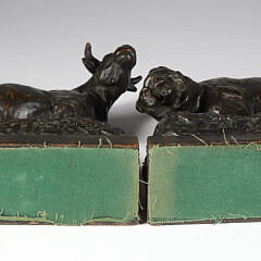 Pair Paul Herzel “Bear and Bull” Bookends, circa 1922