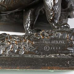 Pair Paul Herzel “Bear and Bull” Bookends, circa 1922