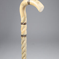 Whale Made C-Grip Handle Cane, mid 19th Century