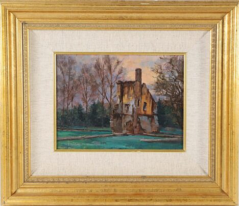 29-4000 Louis Guarnaccia Oil on Canvas Minster Lovel Hall Runs A 7638 JPG