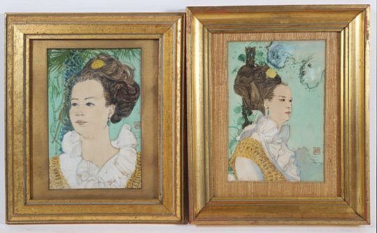 Pair Of Helen Wilson Sherman Watercolors On Paper