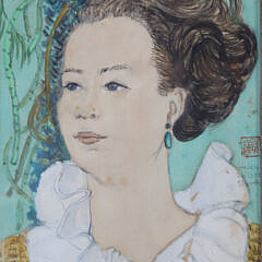 Pair of Helen Wilson Sherman Watercolors on Paper “Portraits of Two Women”