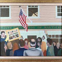 Grazzo Oil On Canvas "Wet Paint Auction - October 11, 1998"