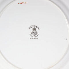 Set Of Twelve 22K Gold And Enamel Over Glazed Royal Worcester Dinner Plates