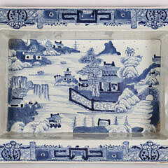 Pair of Antique Chinese Blue and White Porcelain Narcissus Flower Pots, 19th Century
