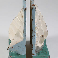 Pair Of Hubley Painted Cast Iron Clipper Ship Bookends
