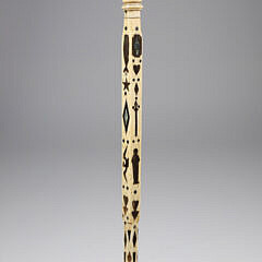 Whaler Made Lady’s or Child’s Inlaid Walking Stick, mid 19th Century
