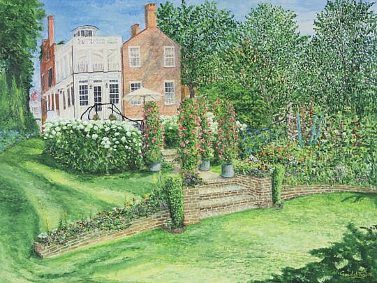 M. Goulding Oil On Canvas Portrait Of 93 Main Street "The William Starbuck House"