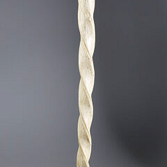 Whaler Made Pistol Grip whale Bone Walking Stick, Mid 19th Century