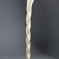 Whaler Made Pistol Grip Whale Bone Walking Stick, mid 19th Centrury