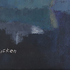 Philip Burnham Hicken Acrylic On Canvas “City Port #2, 1983”