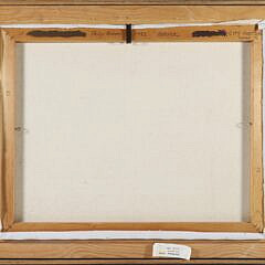 Philip Burnham Hicken Acrylic On Canvas “City Port #2, 1983”