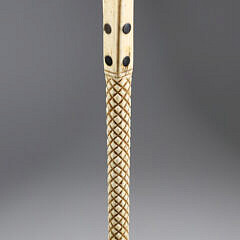 Whaler Made Scribed Knob Grip Walking Stick, mid 19th Century