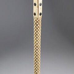 Whaler Made Scribed Knob Grip Walking Stick, mid 19th Century