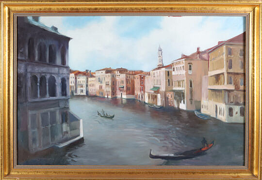Paul Longenecker "Venice Canal Scene" Oil On Canvas