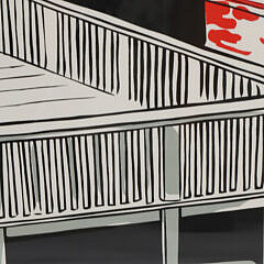 Tony Sarg Silk Screen Poster “Family on the Roof Walk”