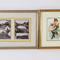 Group of 3 Framed Pieces Of Nantucket Souvenir Items