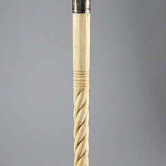 Whaler Made Clenched Fist With Dowel Walking Stick, mid 19th Century